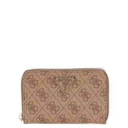 Guess Portafoglio Laurel II Medio Zip Around Latte Logo - 1