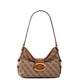 Guess Mini Borsa a spalla Camden Latte Logo Cognac - 1