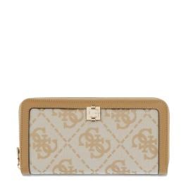 Guess Portafoglio Audrey Zip Around Beige Logo - 1