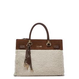 Liu Jo Borsa a mano Manhattan Bouclè Media Cream - 1