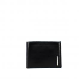 Men wallet with coin pouch Blue Square