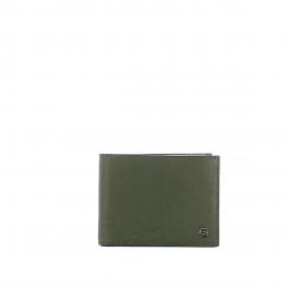 Wallet with coin pouch Black Square-VERDE-UN