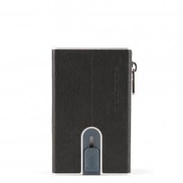 Piquadro Porta carte di credito con Sliding System con portamonete RFID Black Square - 1