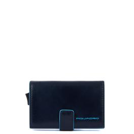 Piquadro Porta carte di credito con Sliding System RFID Blue Square - 1
