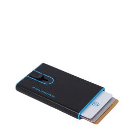 Piquadro Porta Carte Sliding System Blue Square - 1