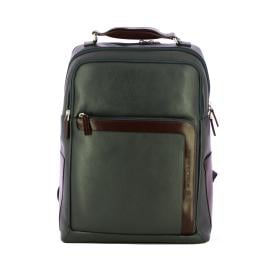 Piquadro Zaino Porta PC in pelle 15.6 Blu Marrone - 1