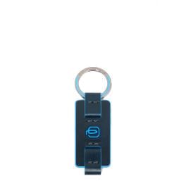 Piquadro Portachiavi Blue Square in pelle Blu - 1