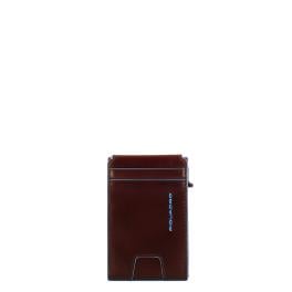 Piquadro Porta Carte Sliding System Blue Square Mogano - 1
