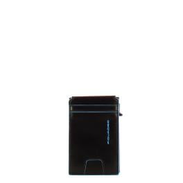 Piquadro Porta Carte Sliding System Blue Square Nero - 1