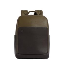 Piquadro Zaino Porta PC Black Square 14" Verde Testa Di Moro - 1