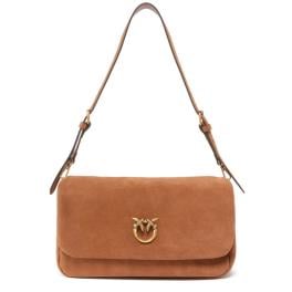 Pinko Tracolla media Love Bag Click Soft Horizontal Marrone Leone Antique Gold - 1
