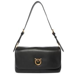 Pinko Tracolla media Love Bag Click Soft Horizontal Nero Antique Gold - 1