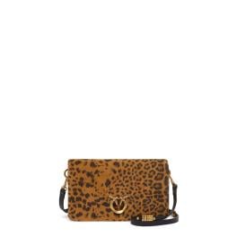 Pinko Mini bag Click Soft Horizontal Maculato Marrone Antique Gold - 1