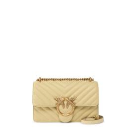 Pinko Mini Borsa a tracolla Love One Giallo Vaniglia Antique Gold - 1