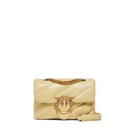 Pinko Mini Borsa a tracolla Love Puff Maxi Quilt Giallo Vaniglia Antique Gold - 1