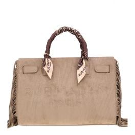 RUMA Canyon Tote Fringes Suede Grey - 1