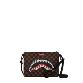 Sprayground Pochette Shark in Paris WTF Bubble Brown Check Limited Edition - 1