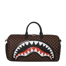 Sprayground Borsone Sharks In Paris WTF Bubble Brown Check Limited Edition - 1