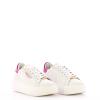 Sneakers platform in pelle Bianco Ottico Bright Rose