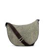 Borbonese Luna Bag Middle Jet Hobo a tracolla - 1
