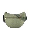 Borbonese Borsa Luna Bag Middle con taschino in Nylon Riciclato Clay Gray - 1