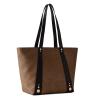 Borbonese Shopping Bag Medium in tela rivestita OP Naturale Nero - 2