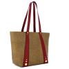 Borbonese Shopping Bag Medium in tela rivestita OP Naturale Borgogna - 2