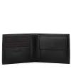 Giftbox pebbled leather Wallet + Keyring-BLACK-UN
