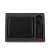 Giftbox pebbled leather Wallet + Keyring-BLACK-UN