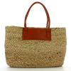 La Carrie Shopper in paglia con paillettes Beach Bag Gold Cuoio - 3
