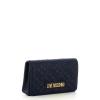 Love Moschino Clutch Shiny Quilted Blu - 2