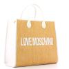 Love Moschino Borsa a mano in Raffia Logo Embroidery Bianco - 2
