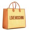 Love Moschino Borsa a mano in Raffia Logo Embroidery Cammello - 2