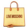 Love Moschino Borsa a mano in Raffia Logo Embroidery Cammello - 4