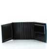 Wallet with coin pouch Blue Square-NERO-UN