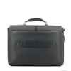 Expandable leather Laptopbag 14.0-BLU/MARRONE-UN