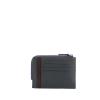 Credit Card Holder with Coin Pouch-BLU/MARRONE-UN