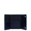 Piquadro Porta carte di credito con Sliding System con portamonete e banconote RFID Blue Square - 3