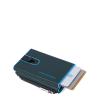 Piquadro Porta carte di credito con Sliding System con portamonete e banconote RFID Blue Square - 2
