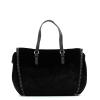 Shopping Bag Portulaca velvet-BLACK-UN