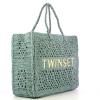 Twin Set Shopper Bohémien Crochet Blue Tear - 2